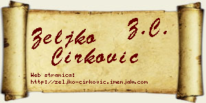 Željko Ćirković vizit kartica